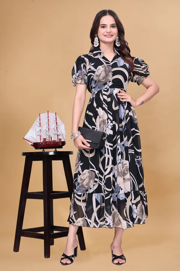 Women’s_Black_Floral_Printed_Midi_Dress_|_Puff_Sleeves_|_Fit_&_Flare_Casual_&_Party_Wear_Dress