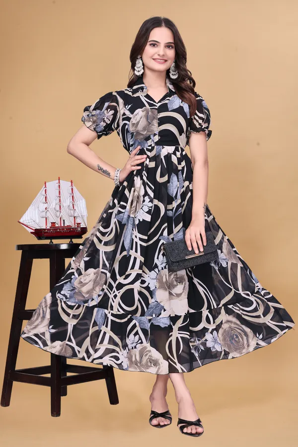 Women’s_Black_Floral_Printed_Midi_Dress_|_Puff_Sleeves_|_Fit_&_Flare_Casual_&_Party_Wear_Dress