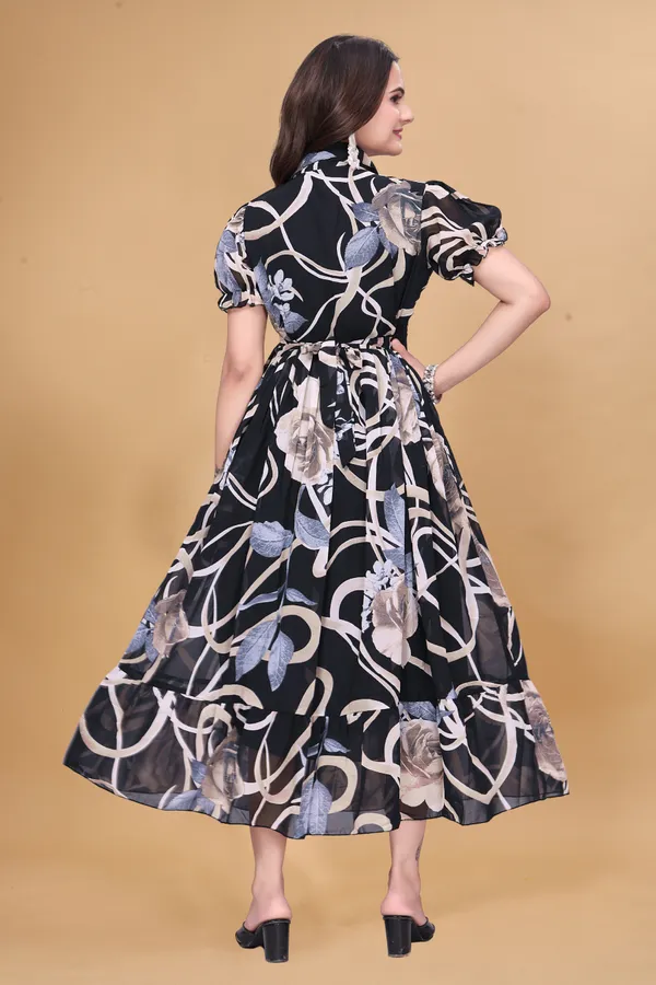 Women’s_Black_Floral_Printed_Midi_Dress_|_Puff_Sleeves_|_Fit_&_Flare_Casual_&_Party_Wear_Dress