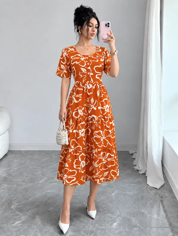 Women’s_Floral_Printed_Fit_&_Flare_Midi_Dress