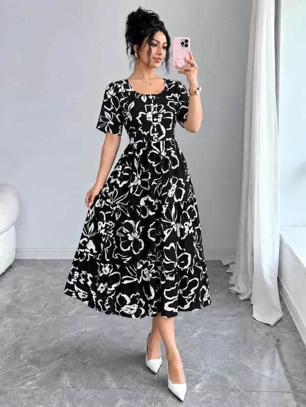 Women’s_Floral_Printed_Fit_&_Flare_Midi_Dress