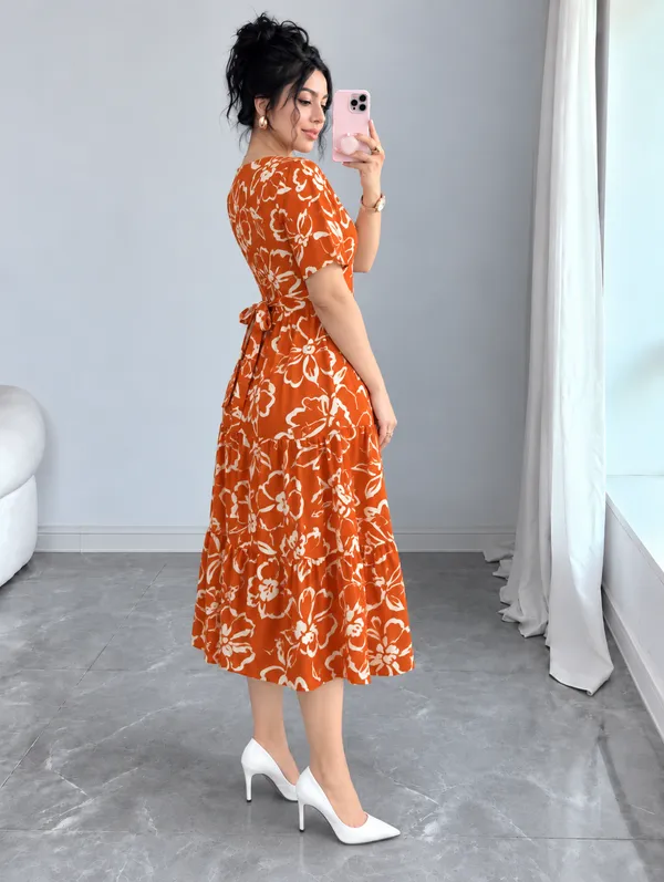 Women’s_Floral_Printed_Fit_&_Flare_Midi_Dress