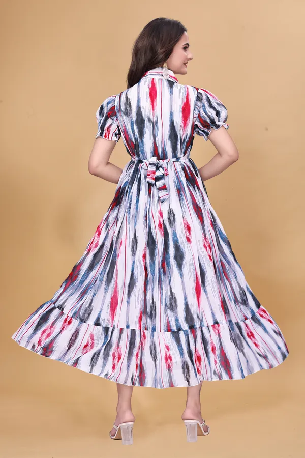 Women's_Georgette_Digital_Ikat_Print_Midi_Dress_|_Indo-Western_A-Line_One_Piece_with_Puff_Sleeves_|_Flared_Casual_and_Festive_Wear_Dress