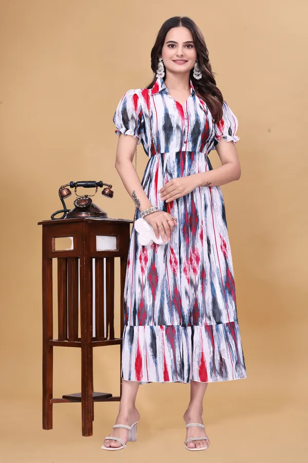 Women's_Georgette_Digital_Ikat_Print_Midi_Dress_|_Indo-Western_A-Line_One_Piece_with_Puff_Sleeves_|_Flared_Casual_and_Festive_Wear_Dress