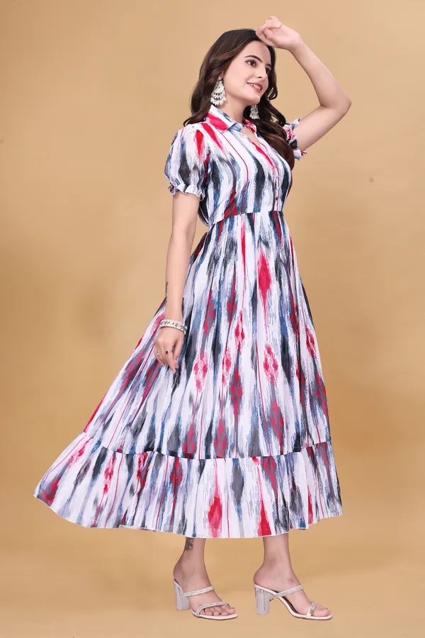 Women's_Georgette_Digital_Ikat_Print_Midi_Dress_|_Indo-Western_A-Line_One_Piece_with_Puff_Sleeves_|_Flared_Casual_and_Festive_Wear_Dress