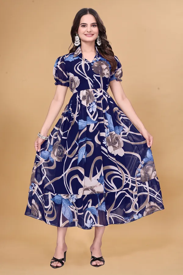 Women’s_Navy_Blue_Floral_Printed_Midi_Dress_|_Short_Puff_Sleeves_|_Fit_&_Flare_Casual_&_Party_Wear_Dress