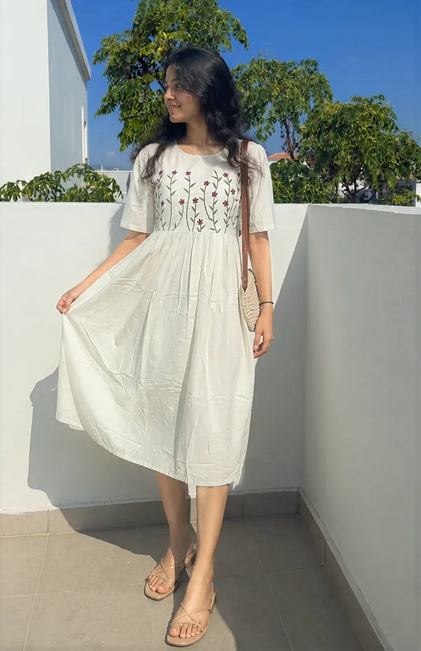 Women’s_Off_White_Cotton_Floral_Thread_Embroidered_Knee-Length_Dress
