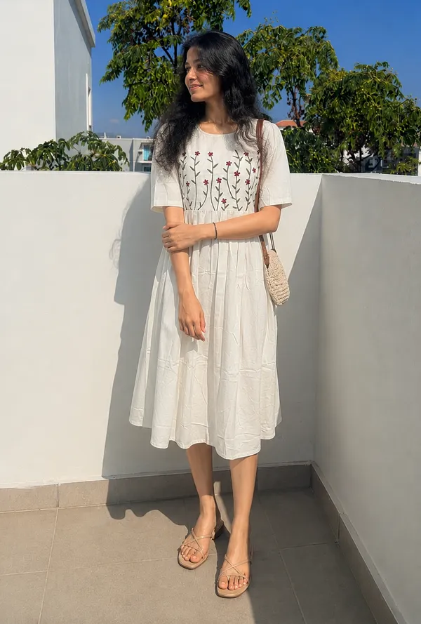 Women’s_Off_White_Cotton_Floral_Thread_Embroidered_Knee-Length_Dress