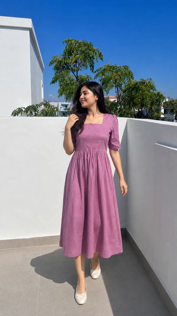 Women’s_Solid_A-Line_Square_Neck_Flared_Dress