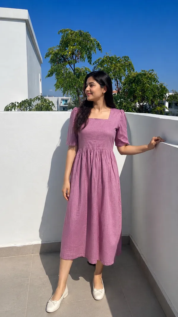 Women’s_Solid_A-Line_Square_Neck_Flared_Dress