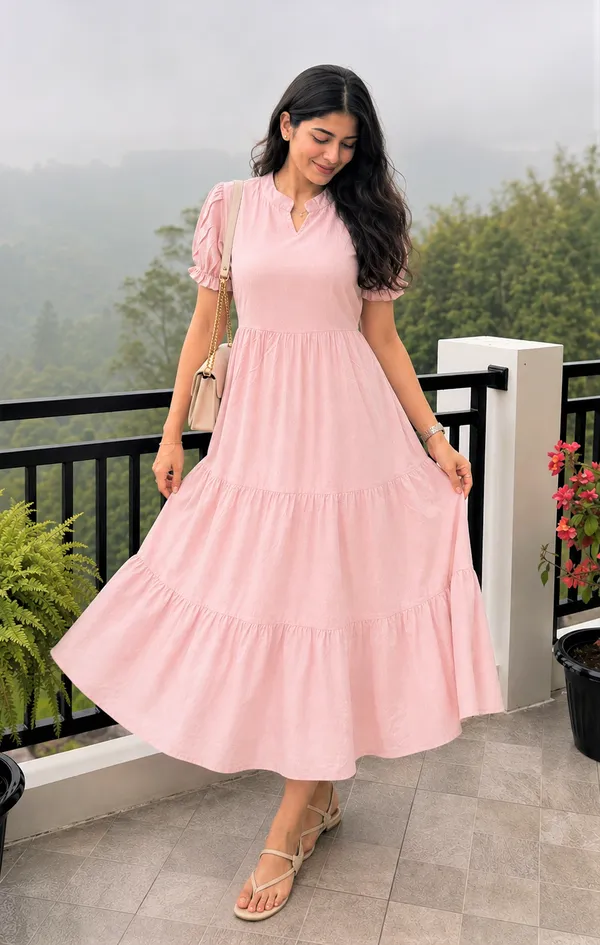 Women’s_Striped_Tiered_A-Line_Midi_Dress_with_Short_Puff_Sleeves