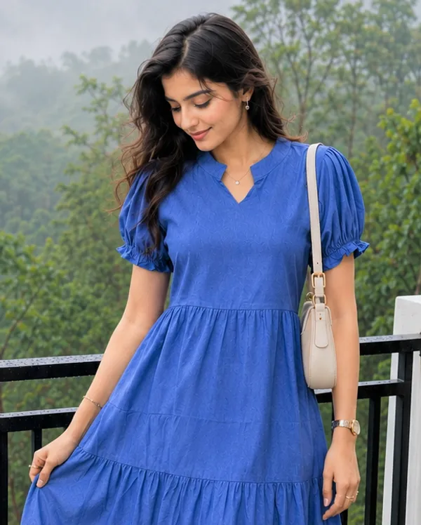 Women’s_Striped_Tiered_A-Line_Midi_Dress_with_Short_Puff_Sleeves