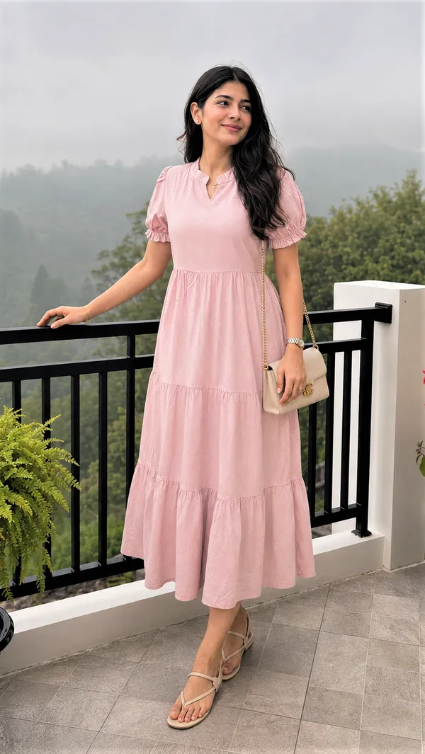 Women’s_Striped_Tiered_A-Line_Midi_Dress_with_Short_Puff_Sleeves