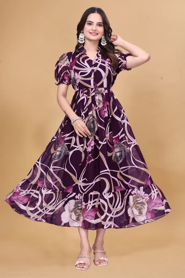 Women’s_Wine_Purple_Floral_Printed_Midi_Dress_|_Puff_Sleeves_|_Fit_&_Flare_Casual_&_Party_Wear_Dress