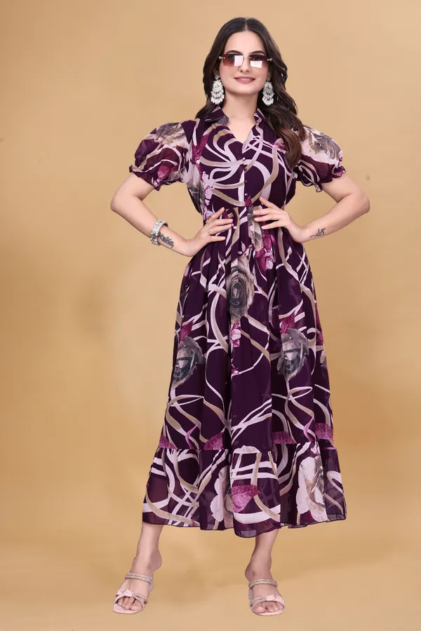 Women’s_Wine_Purple_Floral_Printed_Midi_Dress_|_Puff_Sleeves_|_Fit_&_Flare_Casual_&_Party_Wear_Dress