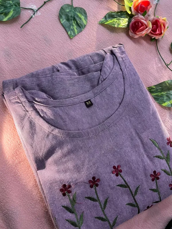 Women’s_pink__Cotton_Floral_Thread_Embroidered_Knee-Length_Dress
