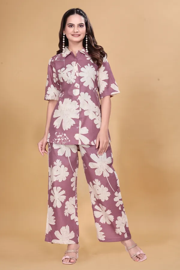 Zanies_Cotton_Blend_PurpleColour_Co-Ord_Set_For_Women