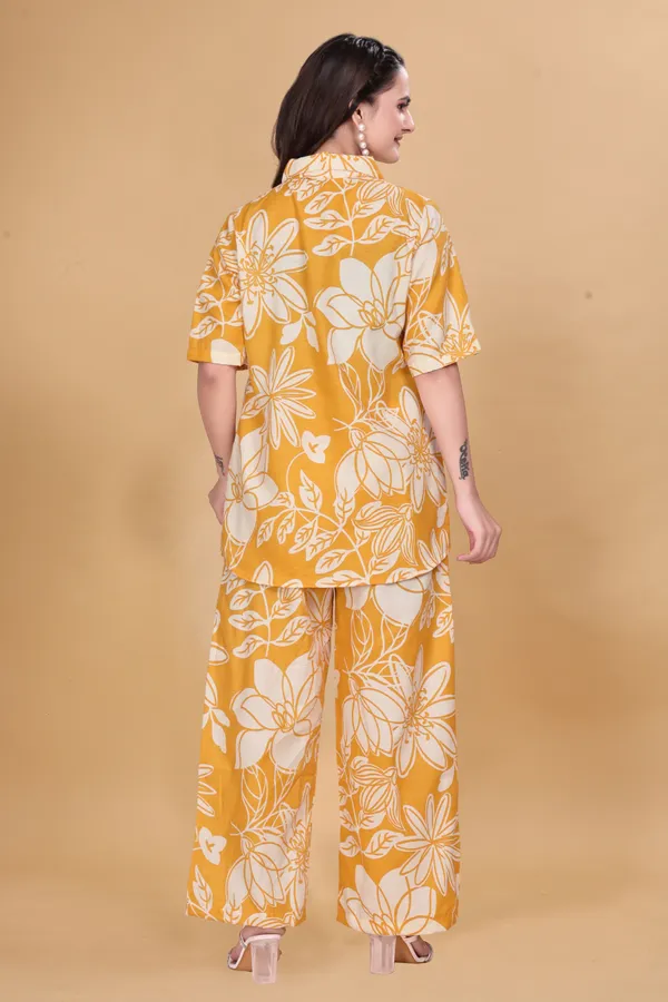 Zanies_Cotton_Blend_Yellow_Colour_Co-Ord_Set_For_Women