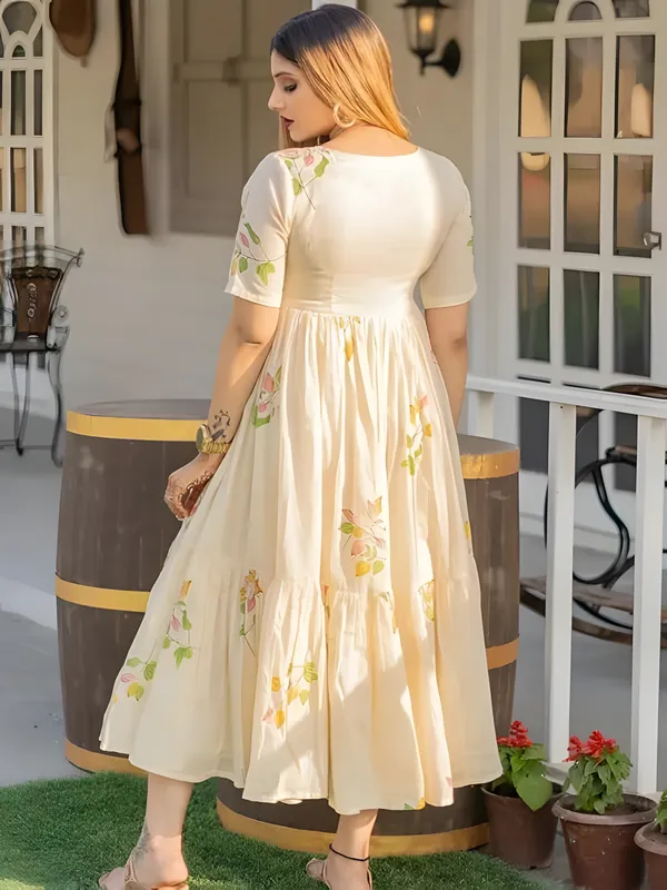 Zanies_Off_White_Printed_Maxi_Dress|Calf_Length_Dress|Women_Dress_Below_Knee