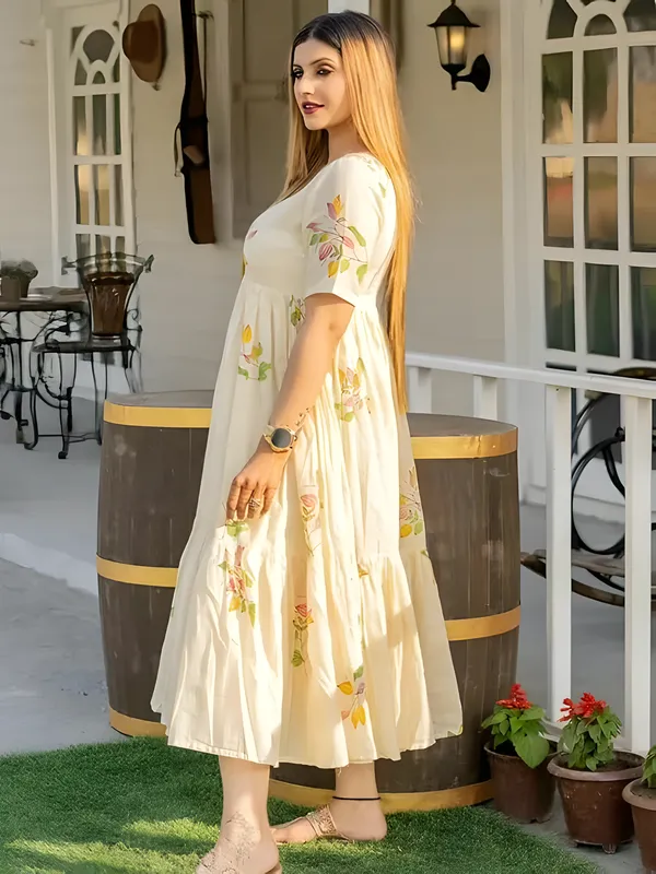 Zanies_Off_White_Printed_Maxi_Dress|Calf_Length_Dress|Women_Dress_Below_Knee