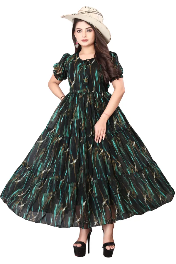 Zanies_Women_Aqua_Blue_Color_Georgette_Maxi_Dress