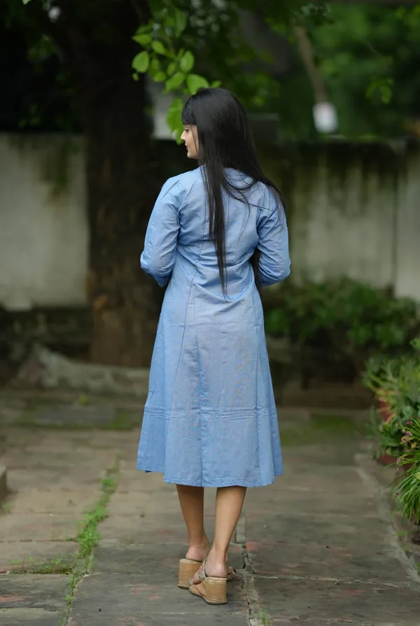 Women_Solid_Blue_Color_Cotton_Kurti