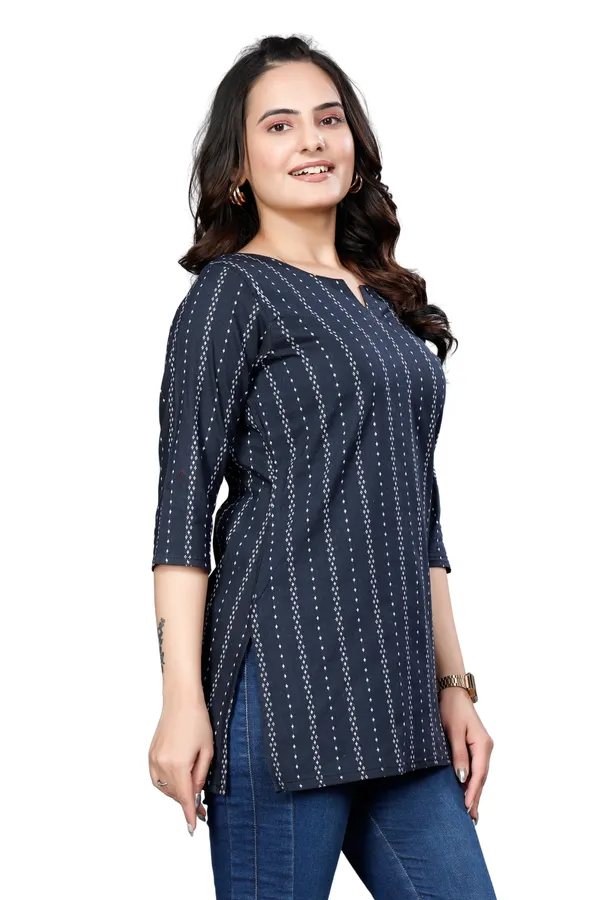 Eight_One_Blue_Cotton_Blend_Top