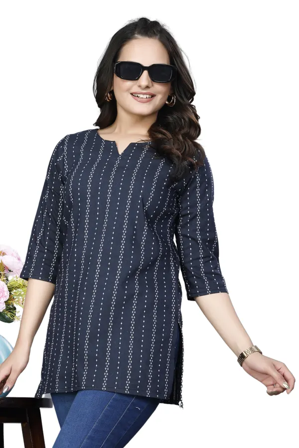 Eight_One_Blue_Cotton_Blend_Top
