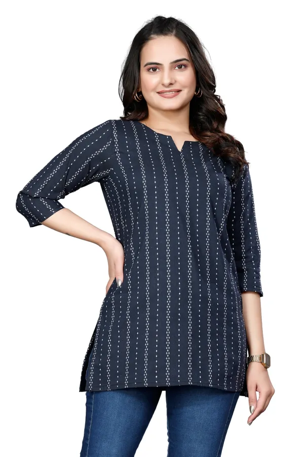 Eight_One_Blue_Cotton_Blend_Top