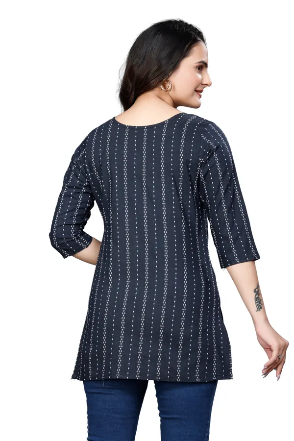 Eight_One_Blue_Cotton_Blend_Top