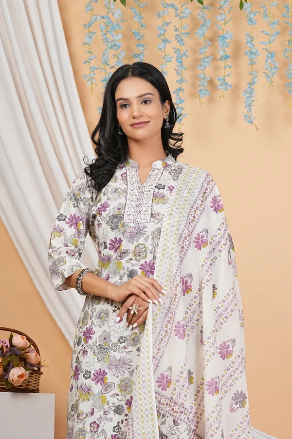 White_Purple_Straight_Suit_For_Women
