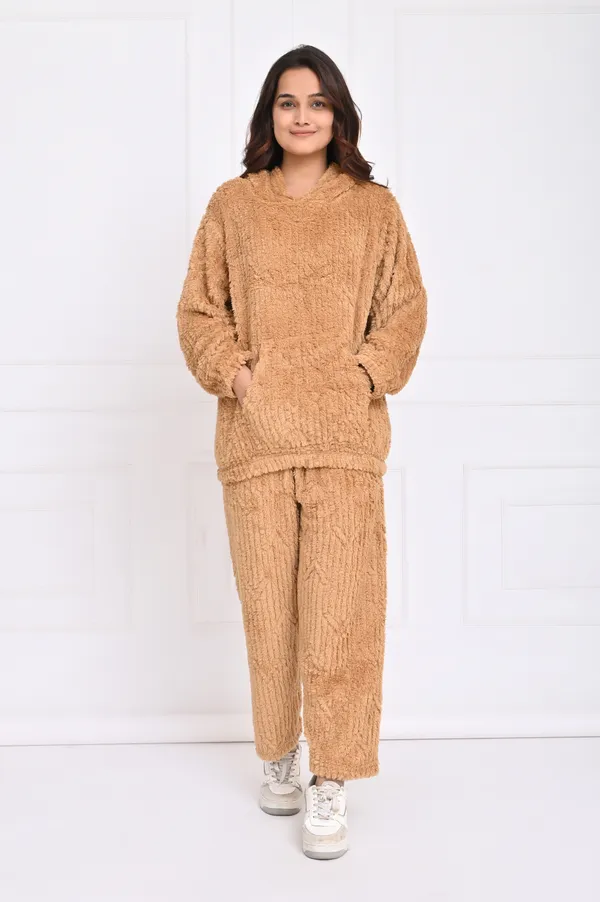 Brown_Winterwear_Night_Suit_With_Hoodie_For_Women