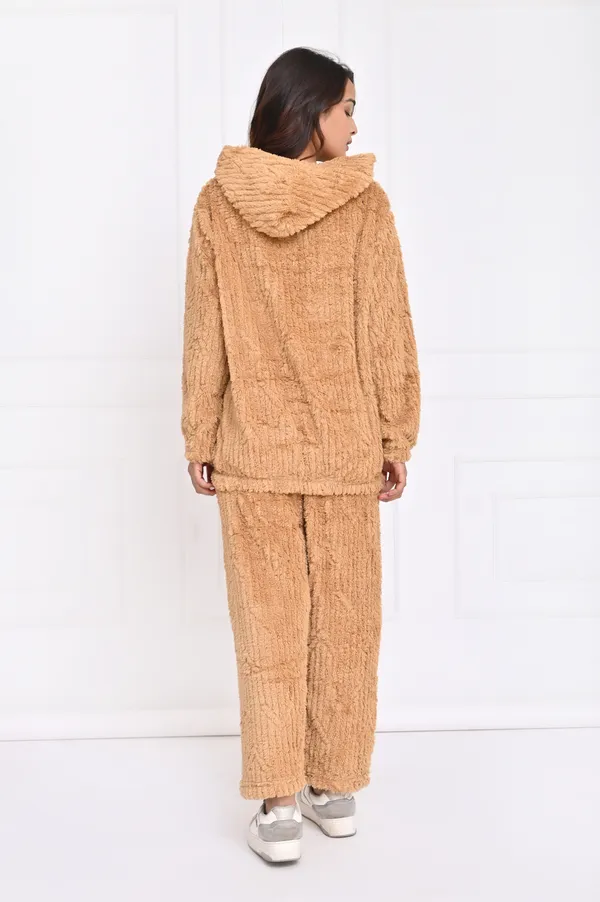 Brown_Winterwear_Night_Suit_With_Hoodie_For_Women
