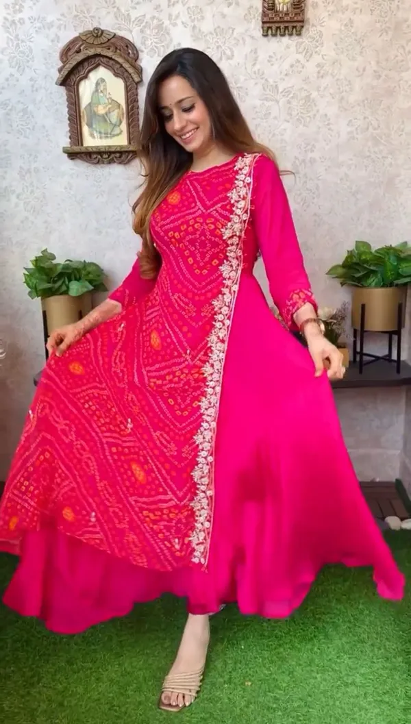 Pink_Pure_Chinnon_Gown_For_Women