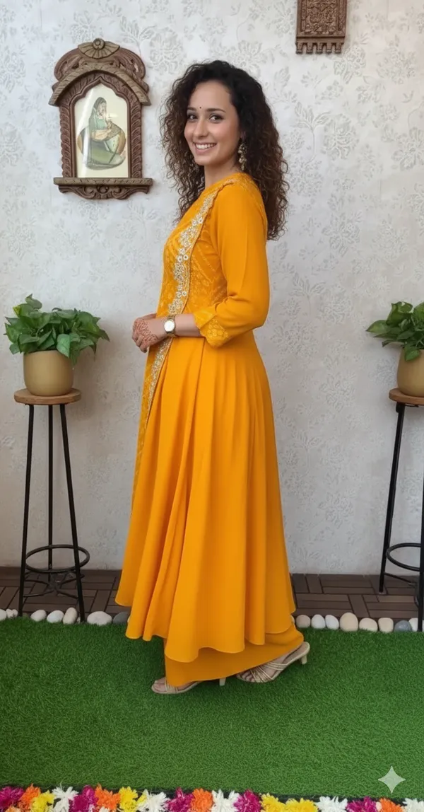 Yellow_Pure_Chinnon_Gown_For_Women