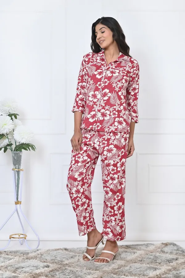 Maroon_Pure_Rayon_Slub_Collar_Neck_Slip_&_On_Co_&_Ord_Set_For_Women