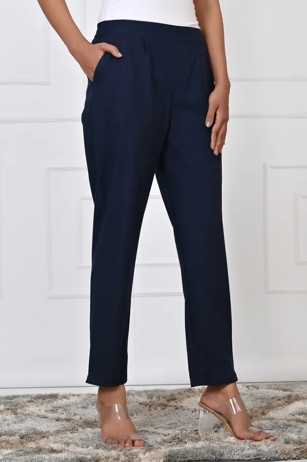Navy_Blue_Cotton_Pant_For_Women