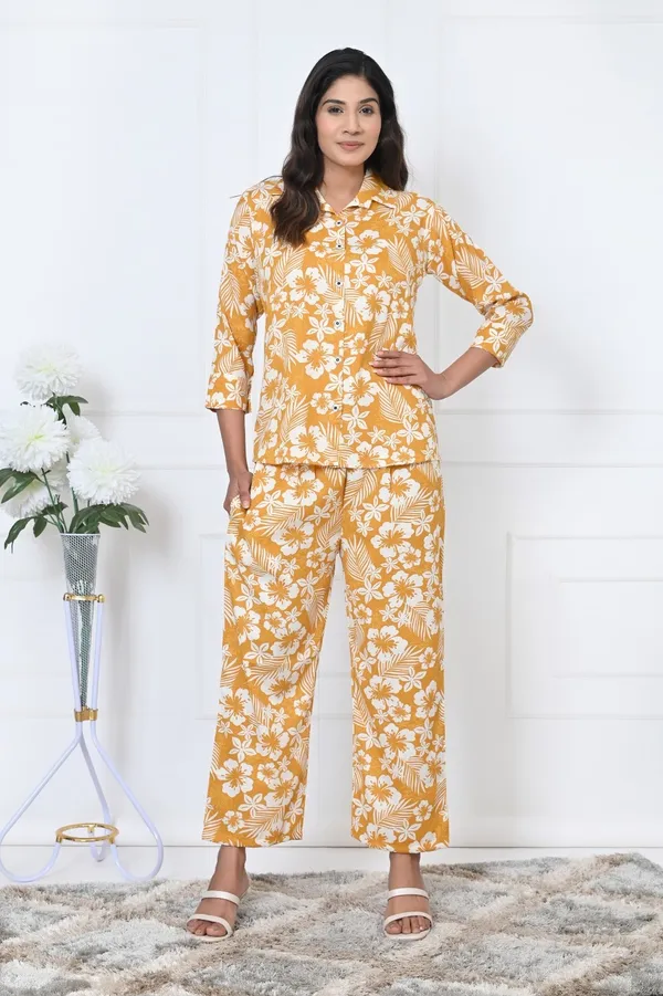 Yellow_Pure_Rayon_Slub_Collar_Neck_Slip_&_On_Co_&_Ord_Set_For_Women