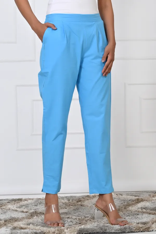 Sky_Blue_Cotton_Pant_For_Women
