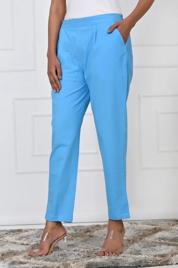 Sky_Blue_Cotton_Pant_For_Women