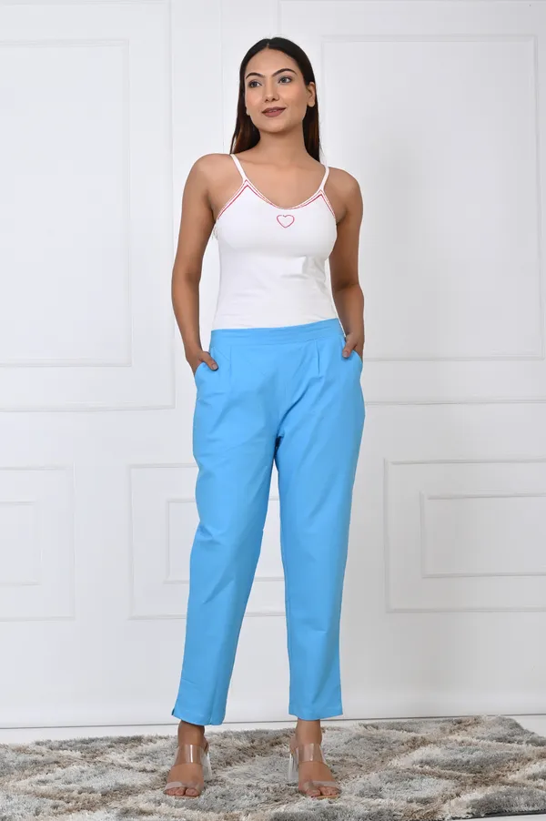 Sky_Blue_Cotton_Pant_For_Women