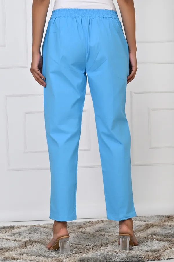 Sky_Blue_Cotton_Pant_For_Women
