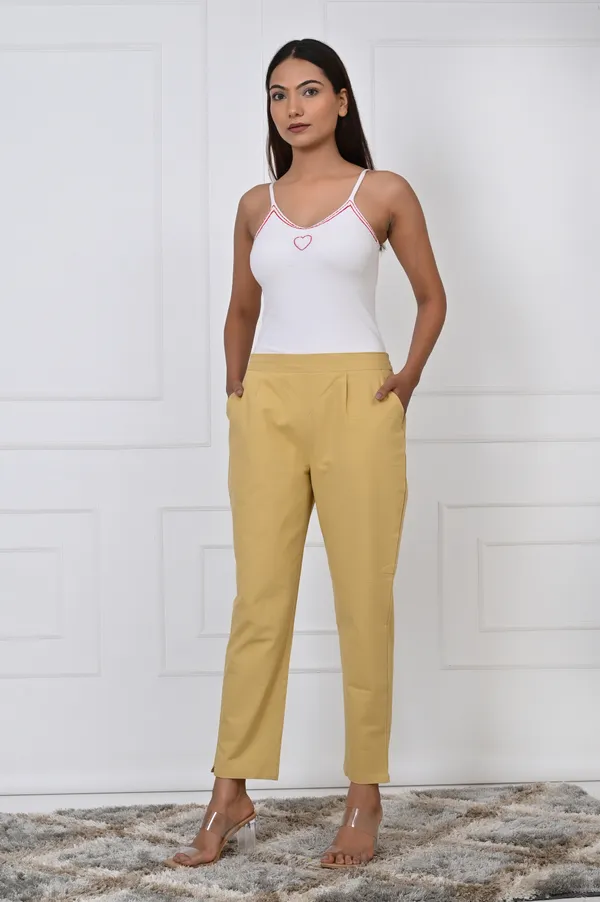 Golden_Cotton_Pant_For_Women