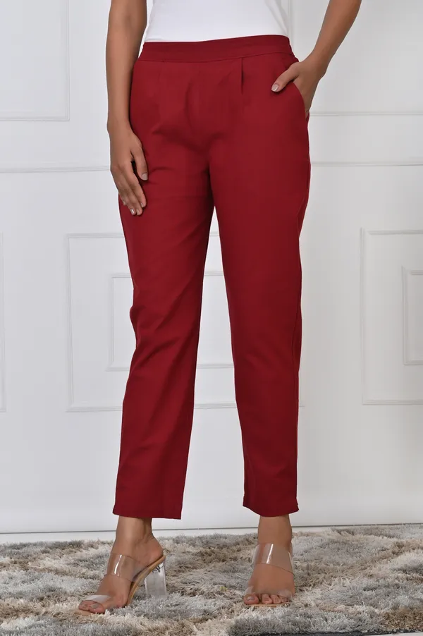 Maroon_Cotton_Pant_For_Women