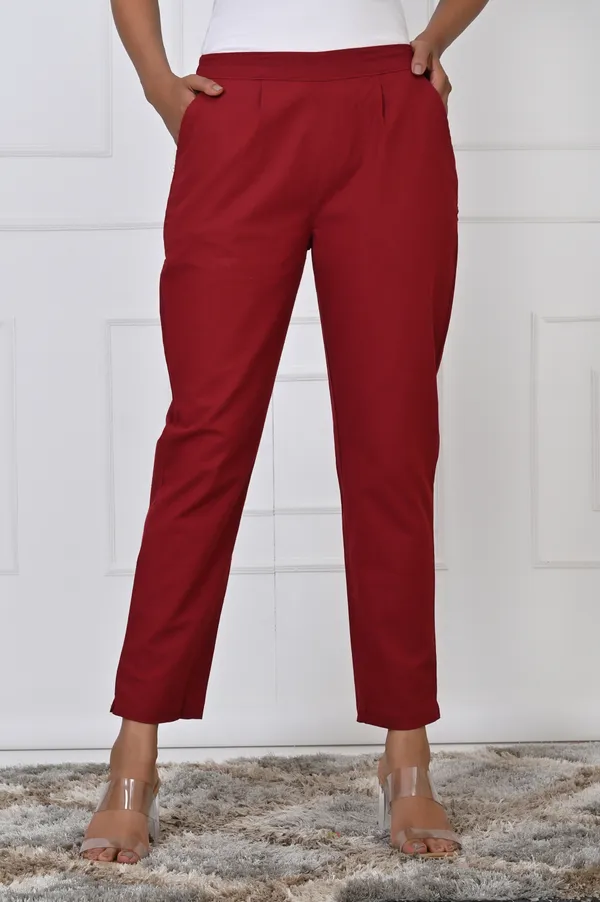 Maroon_Cotton_Pant_For_Women
