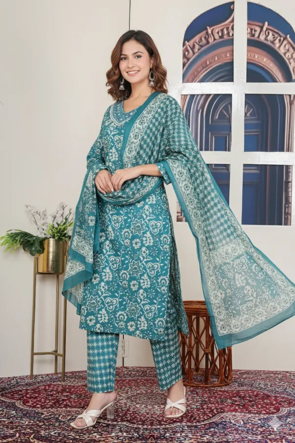 Dark_Green_Straight_Suit_For_Women