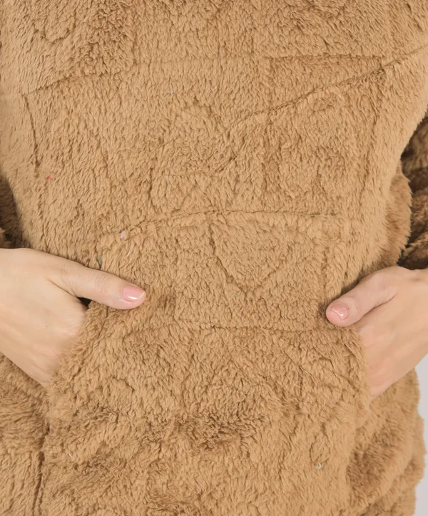 Brown_Winterwear_Night_Suit_With_Hoodie_For_Women