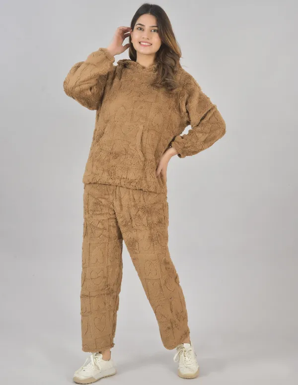 Brown_Winterwear_Night_Suit_With_Hoodie_For_Women