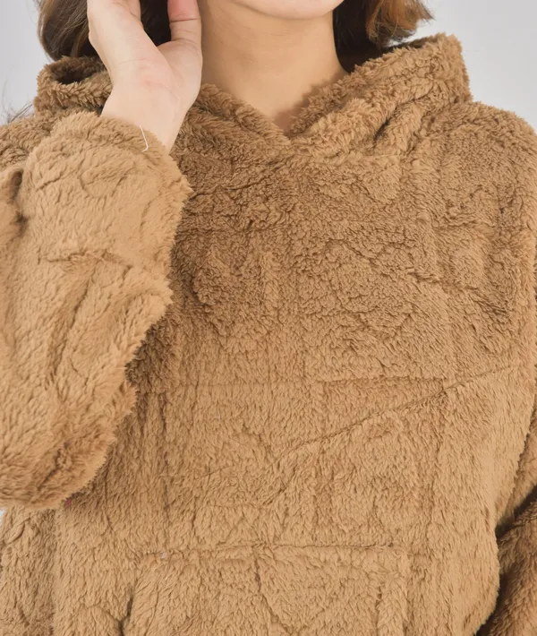 Brown_Winterwear_Night_Suit_With_Hoodie_For_Women