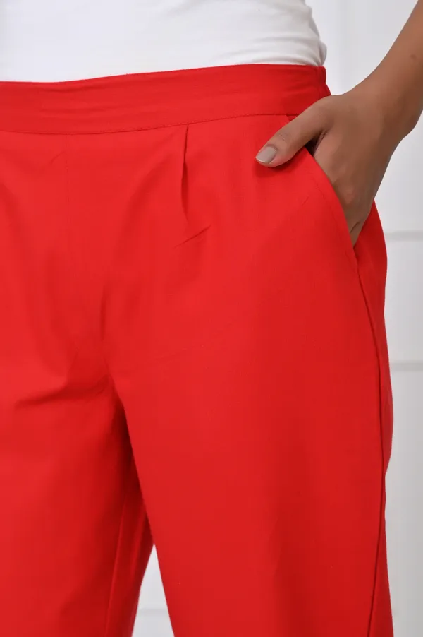 Red_Cotton_Pant_For_Women